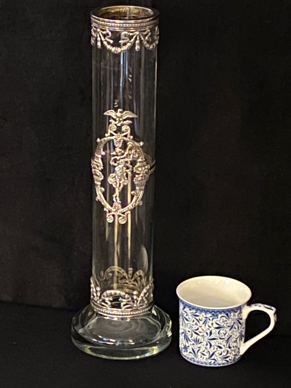 Continental Glass and Silver Plate Vase View III