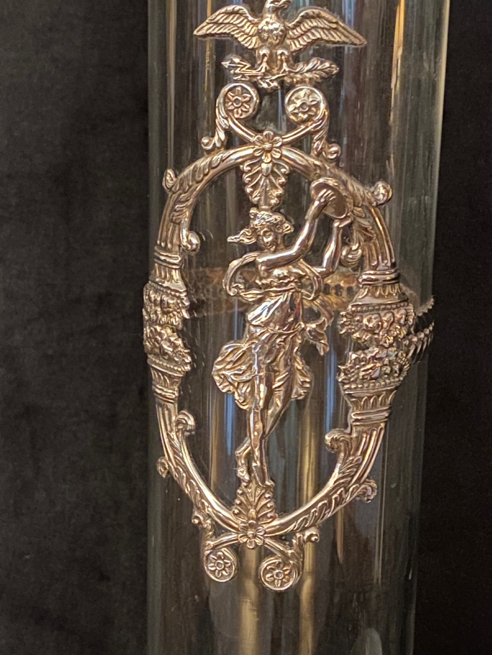 Continental Glass and Silver Plate Vase View IV