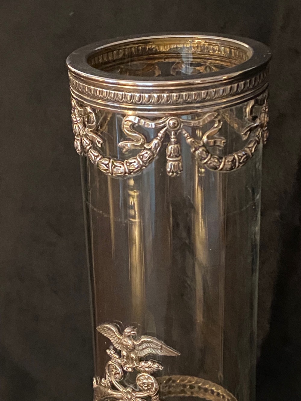 Continental Glass and Silver Plate Vase View VI