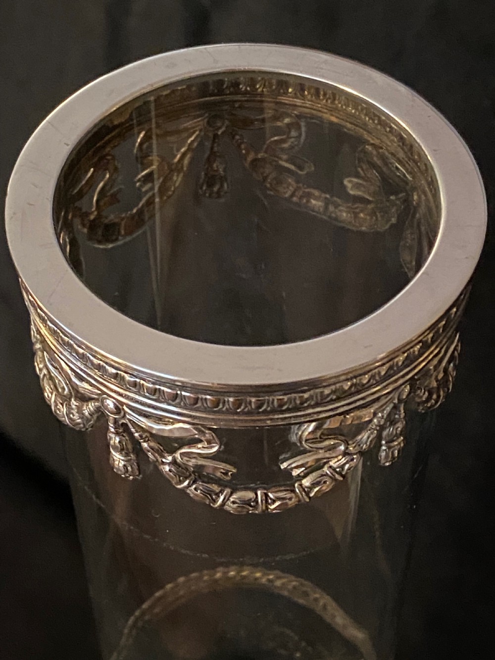 Continental Glass and Silver Plate Vase View VII