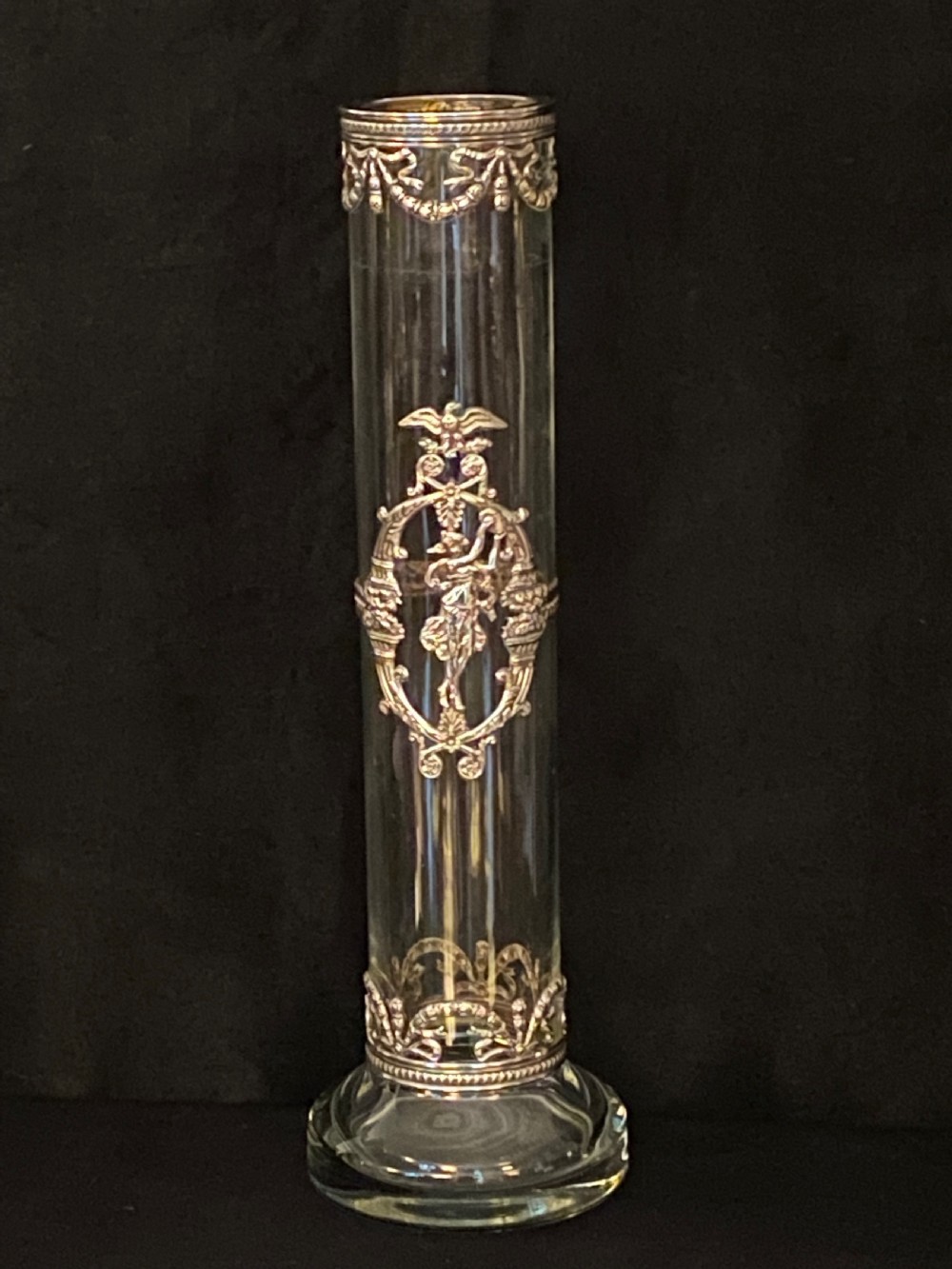 Continental Glass and Silver Plate Vase View XI