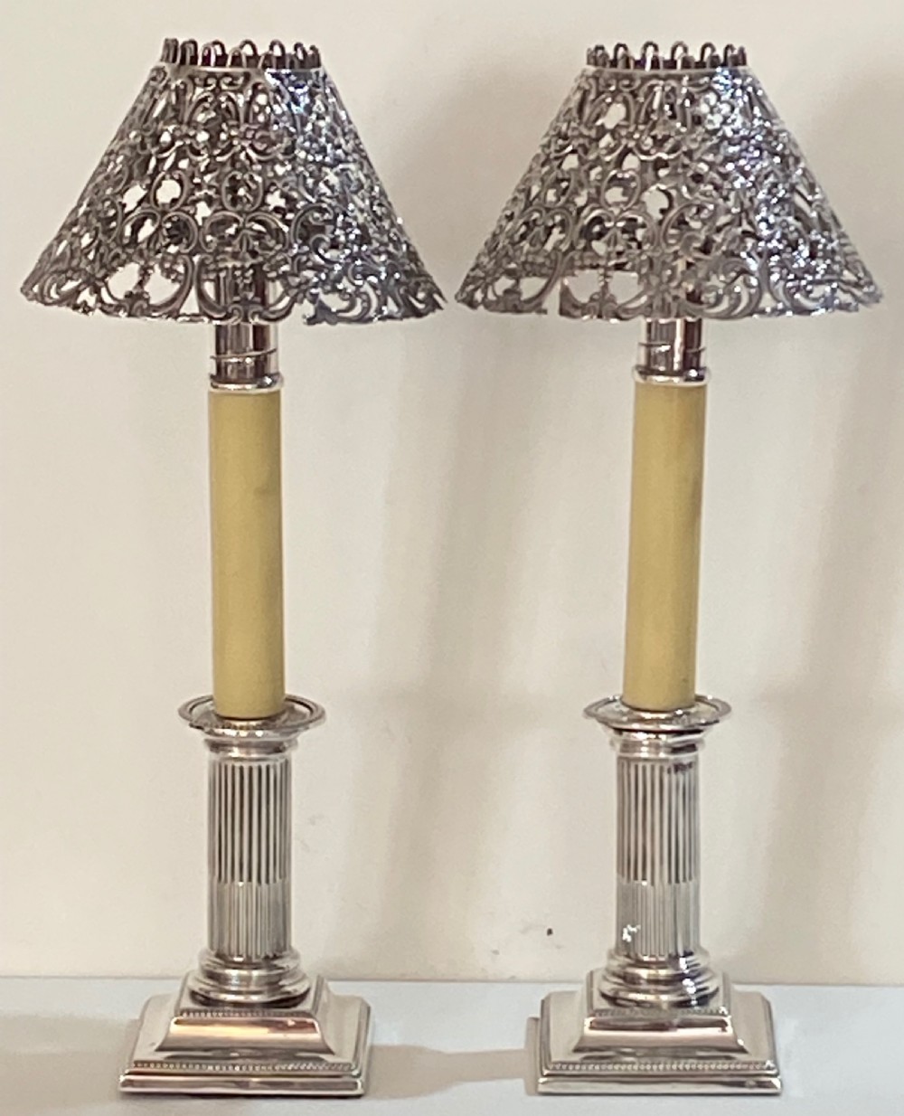 Pair of Ejector Candlesticks with Silver Shades View XI