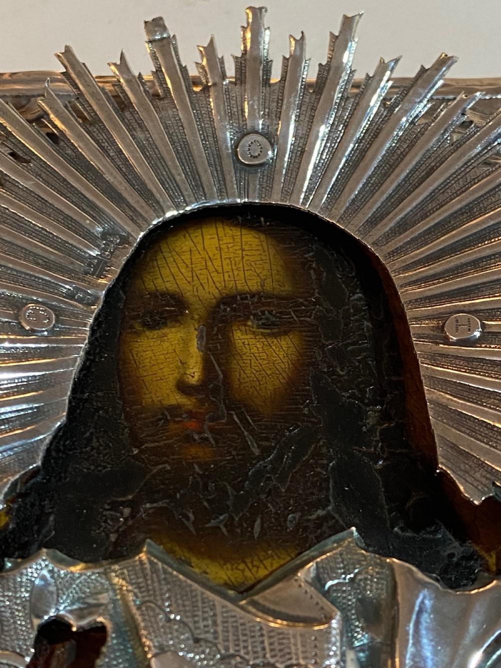 Russian Icon of Christ in Silver  View II
