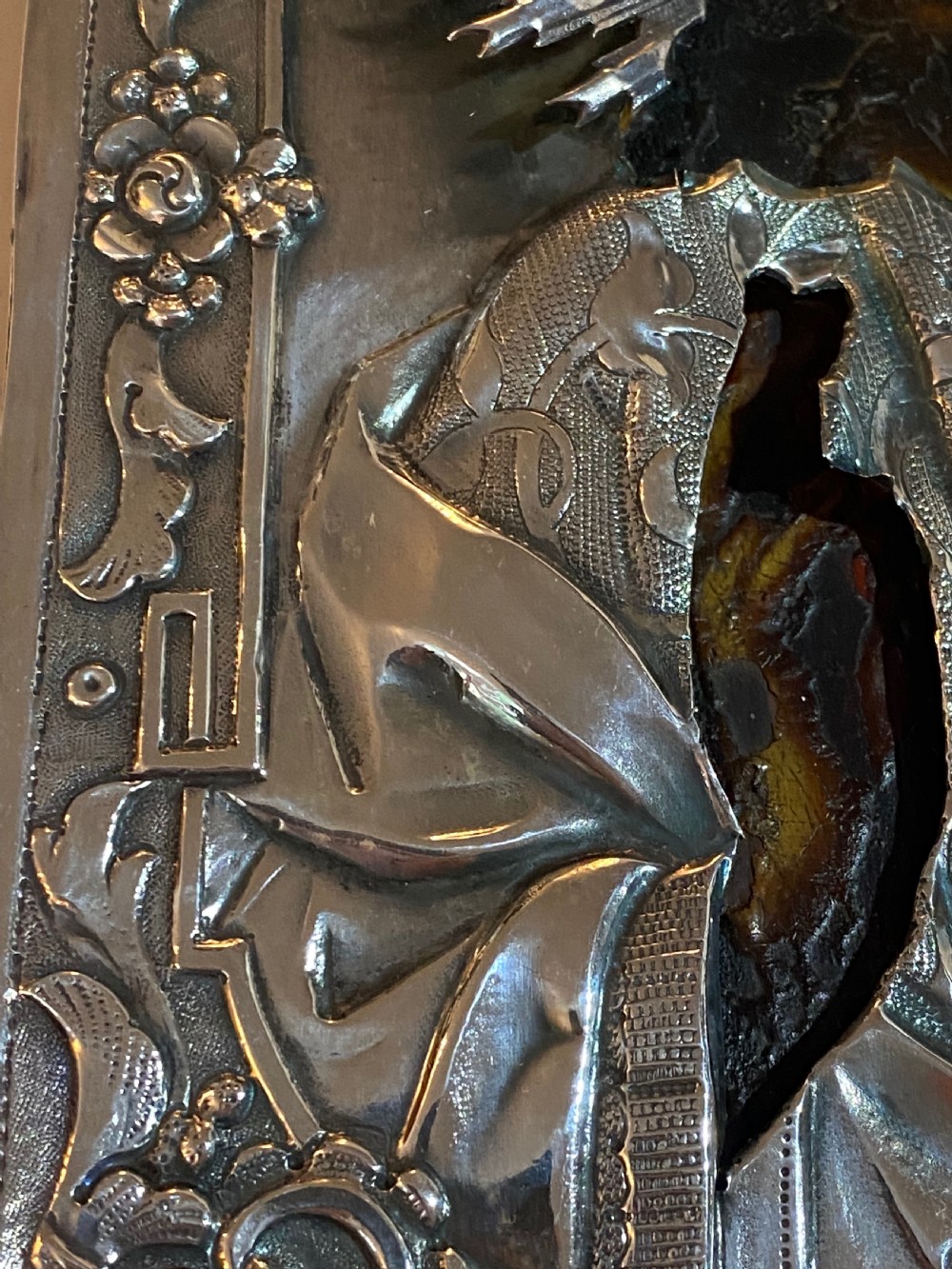 Russian Icon of Christ in Silver  View III