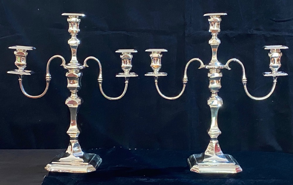  Mappin and Webb Pair of Silver Candelabra  View II