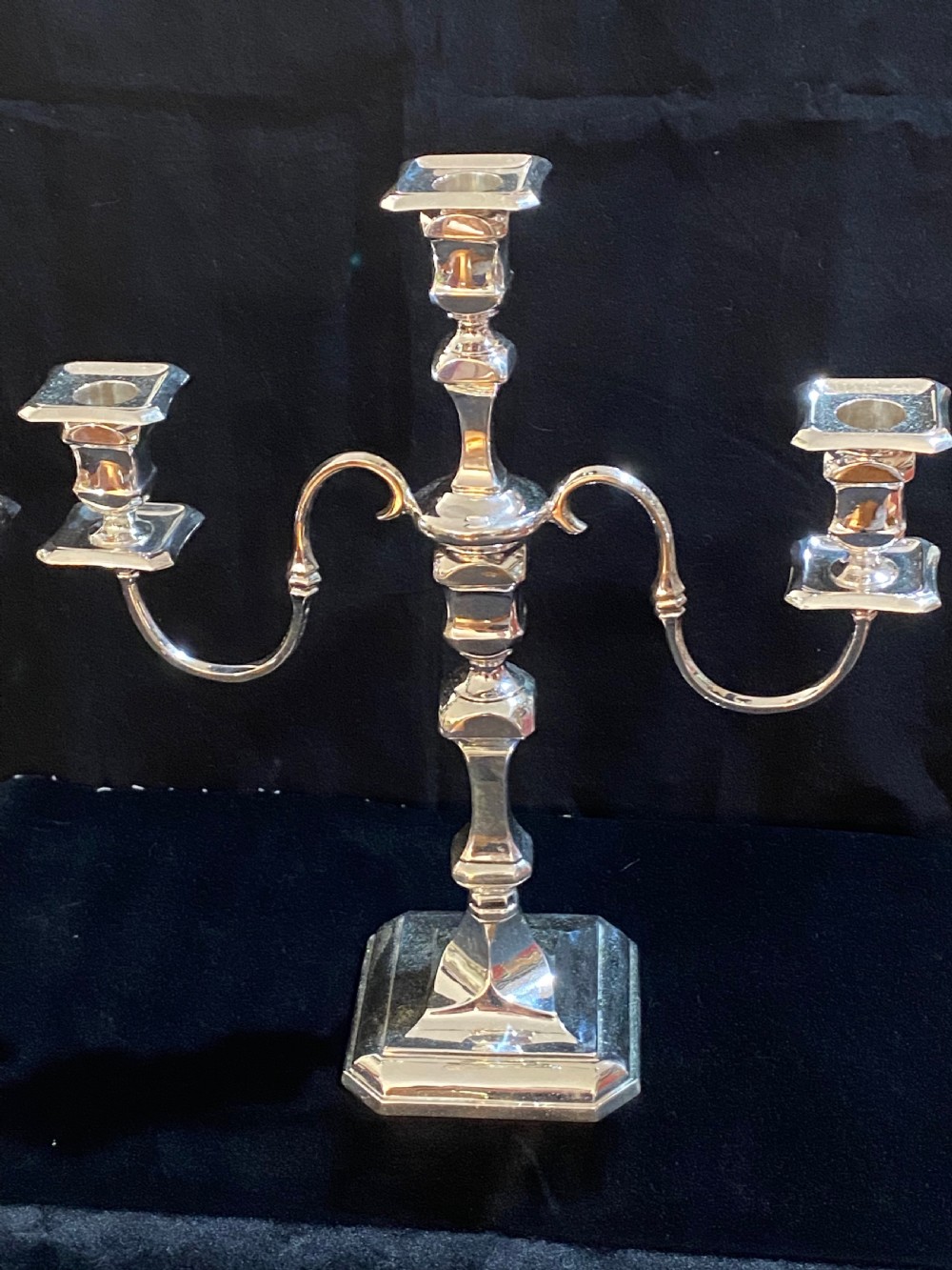  Mappin and Webb Pair of Silver Candelabra  View III