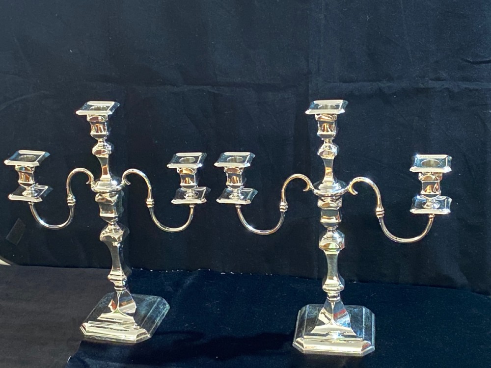  Mappin and Webb Pair of Silver Candelabra  View V