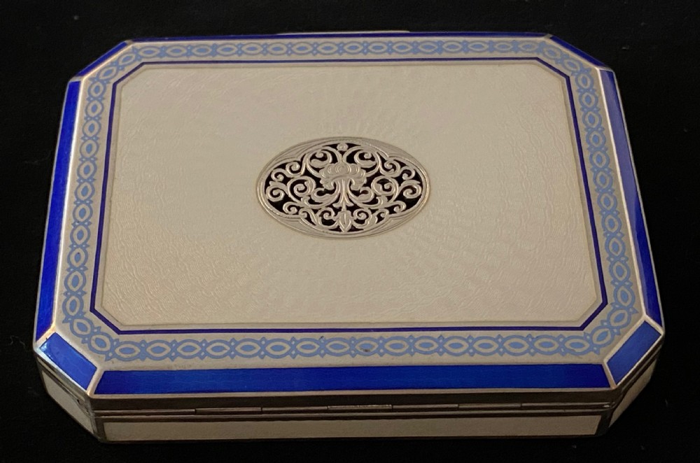 Austro Hungarian Guilloche Enamel and Silver Box 