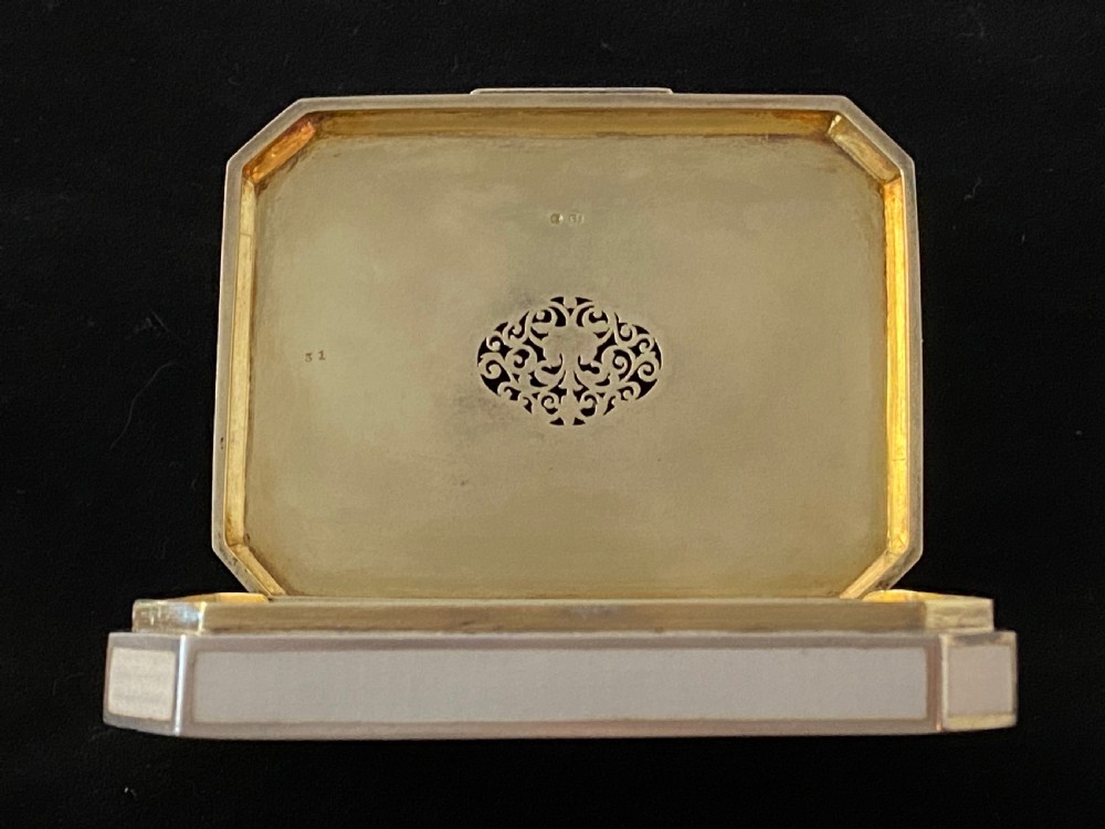 Austro Hungarian Guilloche Enamel and Silver Box  View X