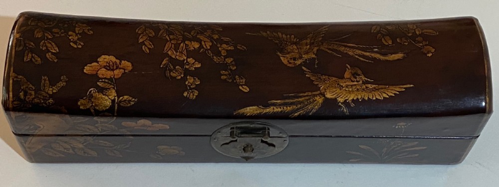 Meiji Period Japanese Leather Pillow Box