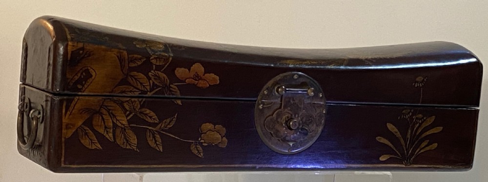Meiji Period Japanese Leather Pillow Box View III