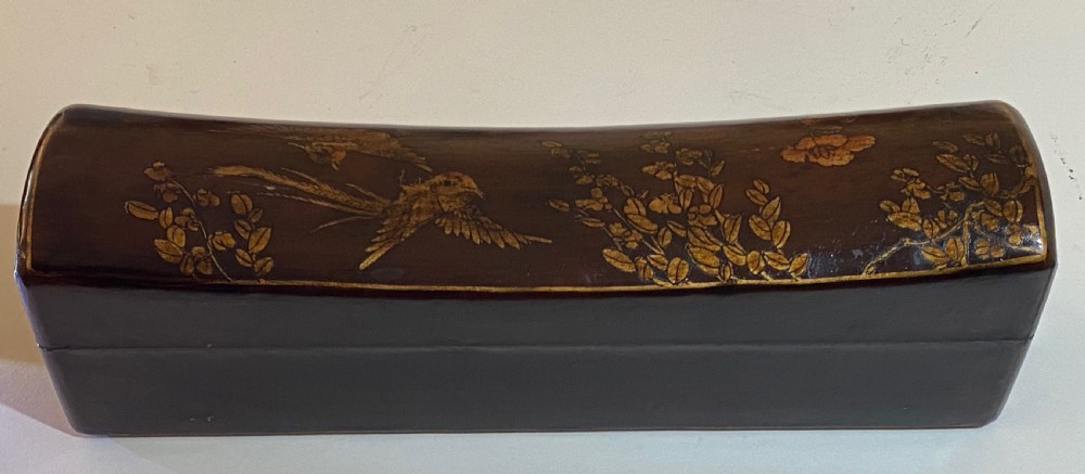 Meiji Period Japanese Leather Pillow Box View VI
