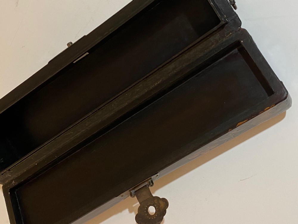 Meiji Period Japanese Leather Pillow Box View VII