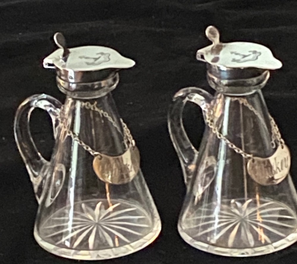 Pair of Whisky Noggins with Silver Collars and Lids View VI