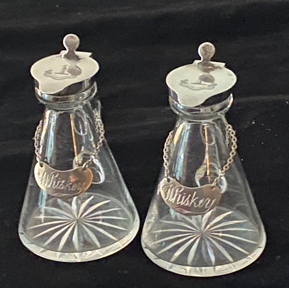 Pair of Whisky Noggins with Silver Collars and Lids View II