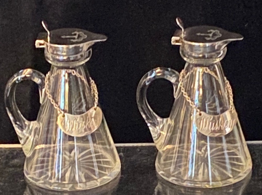 Pair of Whisky Noggins with Silver Collars and Lids View III