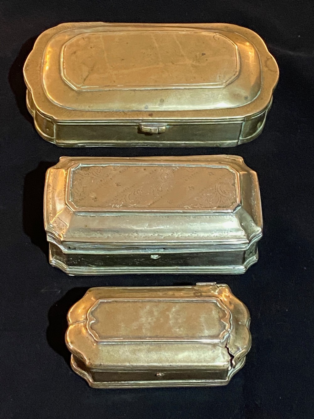 17th Century Tobacco Boxes, Set of Three