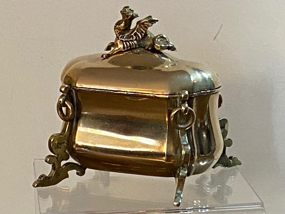 French 19th Century Gilt Metal inkwell