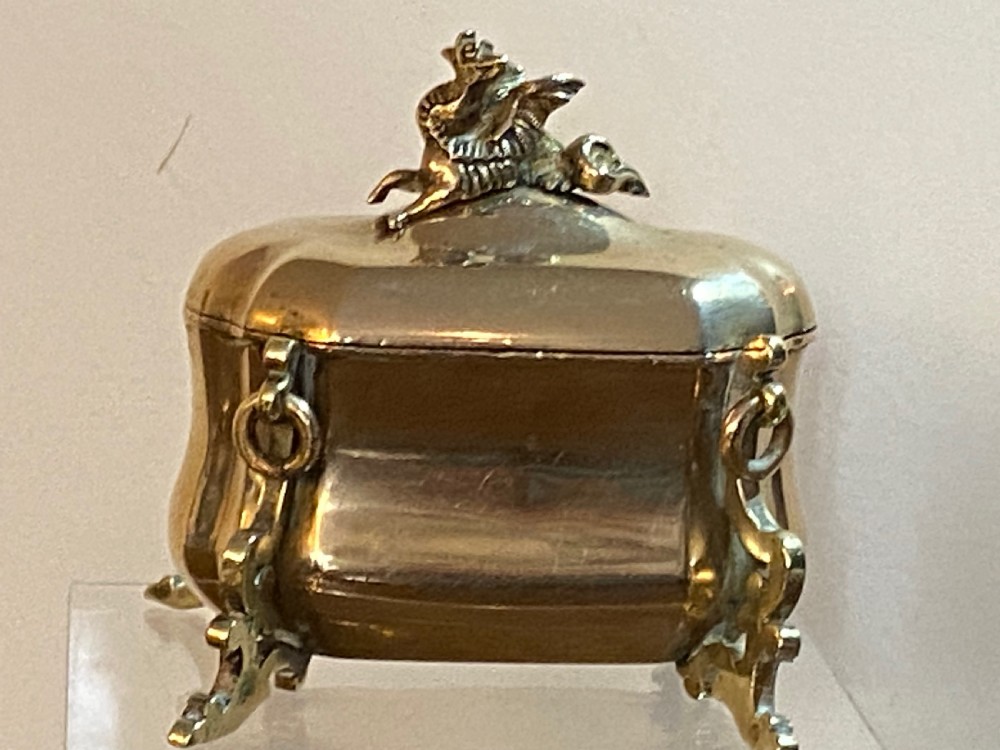 French 19th Century Gilt Metal inkwell View II