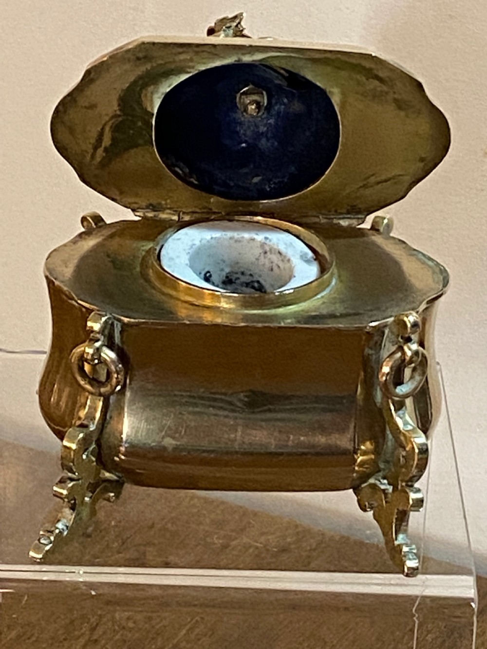 French 19th Century Gilt Metal inkwell View III