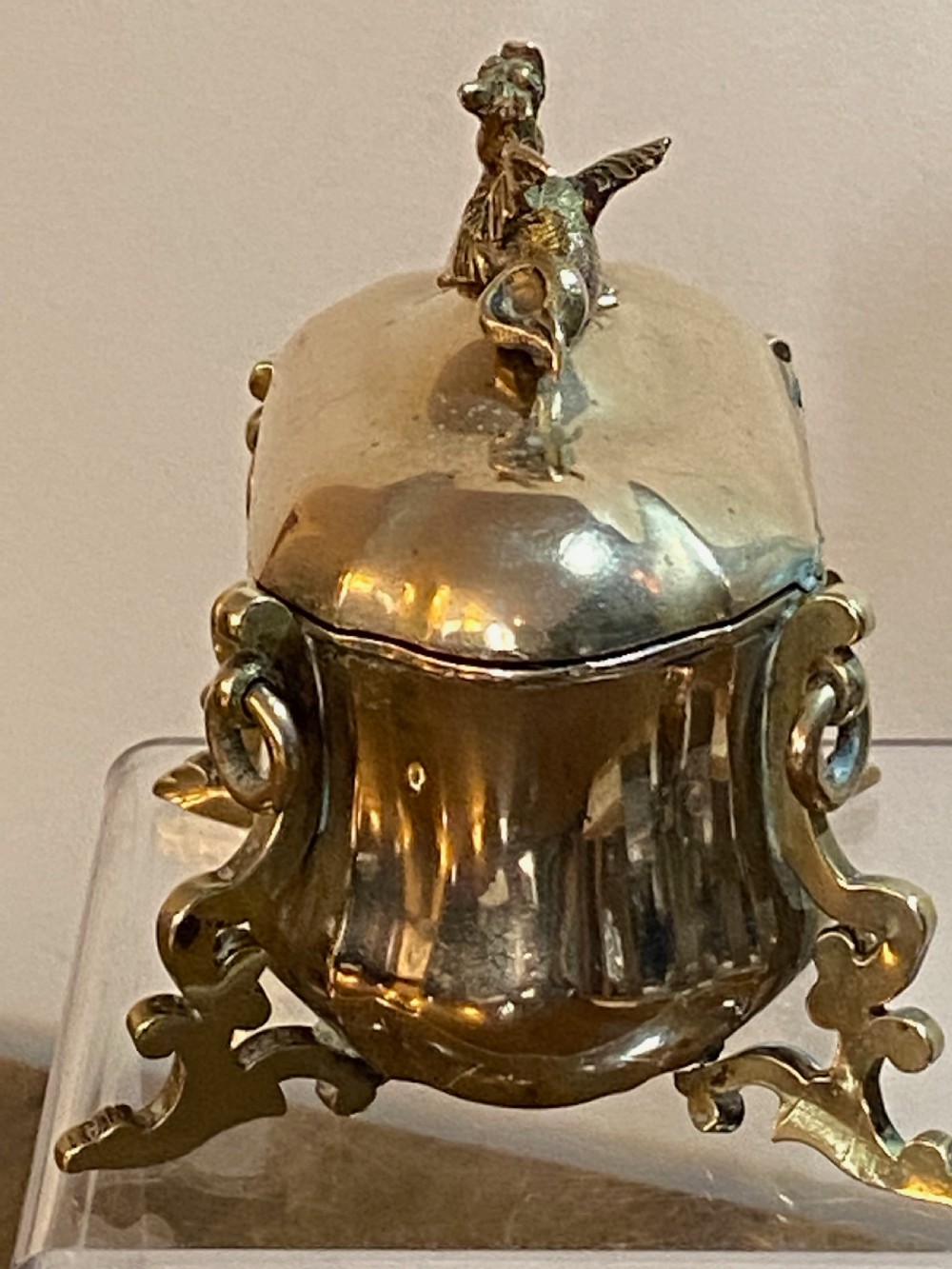 French 19th Century Gilt Metal inkwell View IV