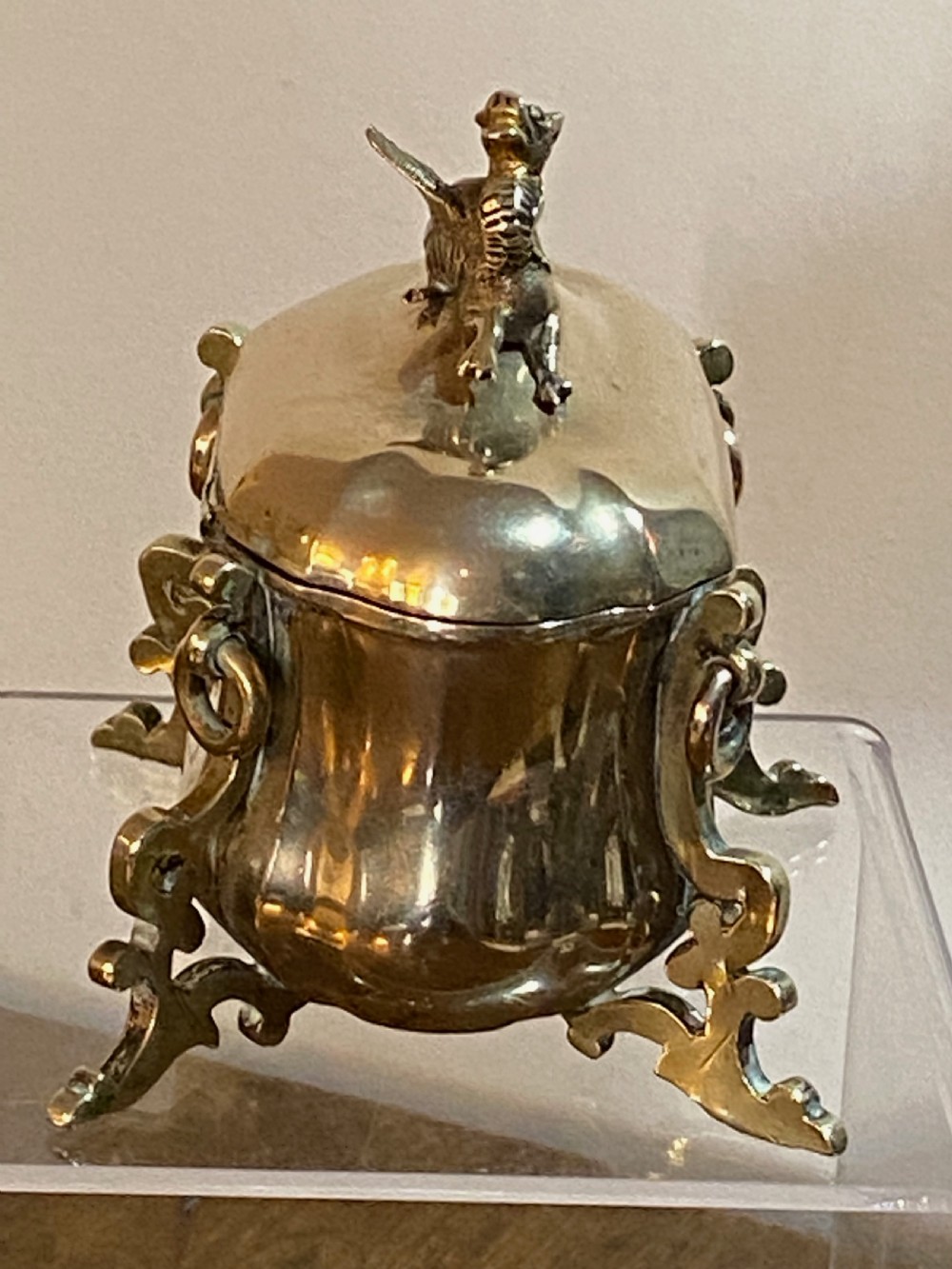 French 19th Century Gilt Metal inkwell View VI