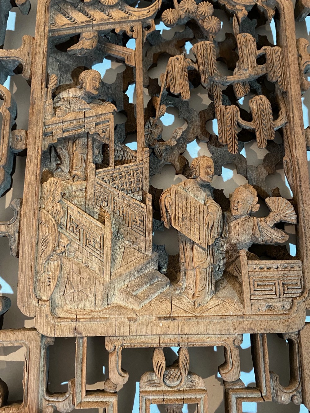 Chinese Carved Softwood Panels 19th Century View IV
