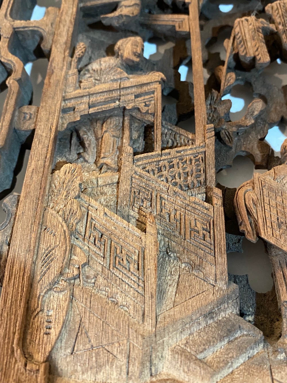Chinese Carved Softwood Panels 19th Century View VII