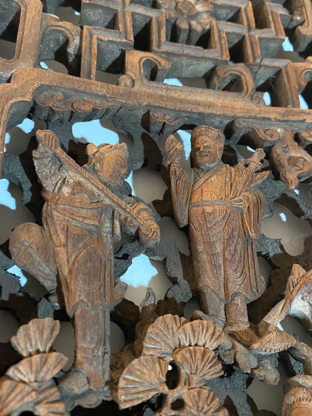 Chinese Carved Softwood Panels 19th Century View IX