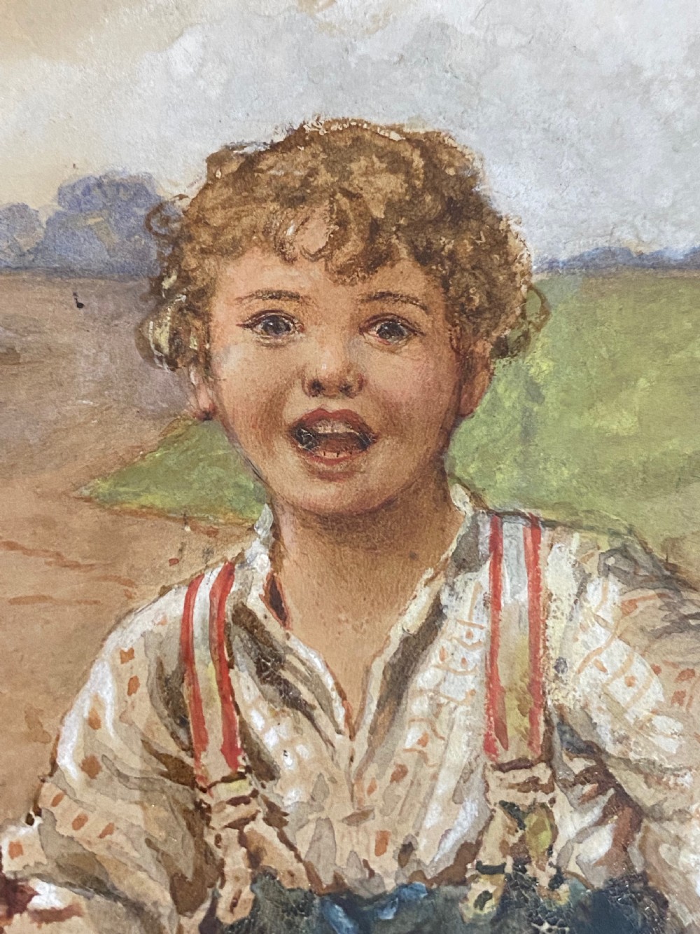 19th Century Watercolour of Children Playing View III