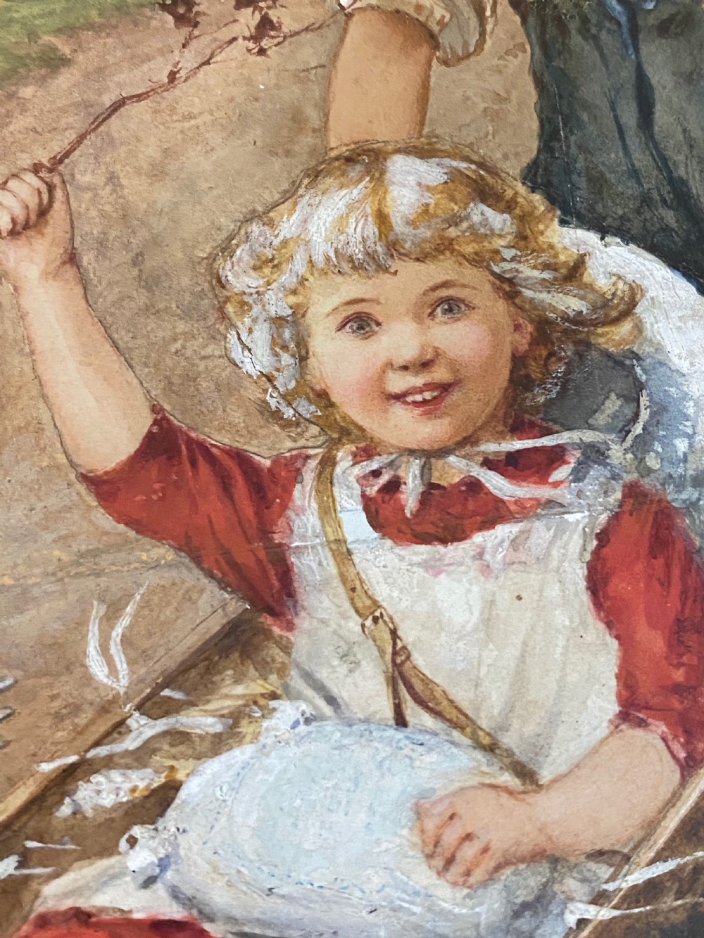 19th Century Watercolour of Children Playing View VI