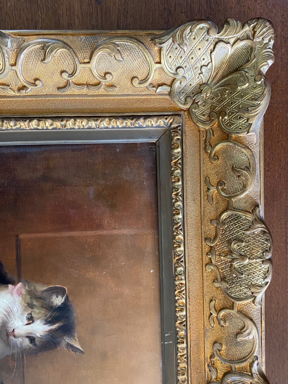 Oil on Canvas depicting a group of Kittens  View XI