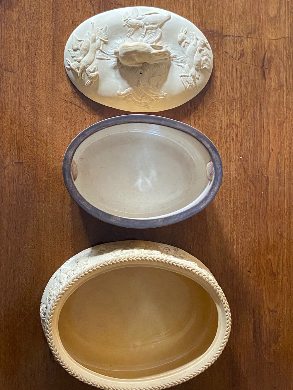 Wedgwood Caneware Game Pie Dish, ca 1890. View V