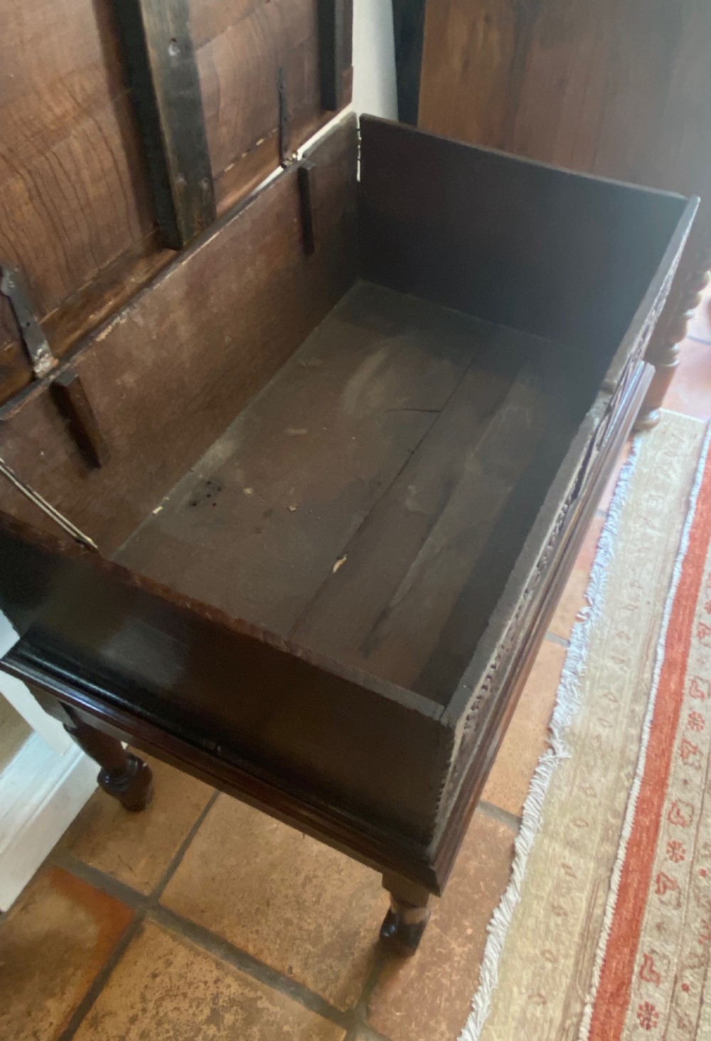 Jacobean Oak Box on Later Stand View IX