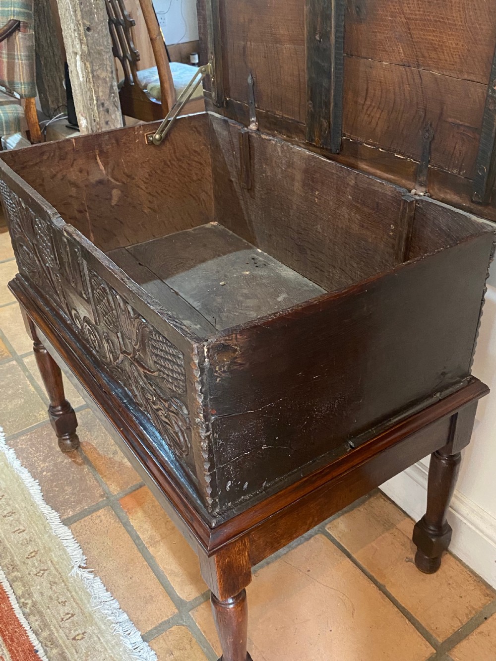 Jacobean Oak Box on Later Stand View XII