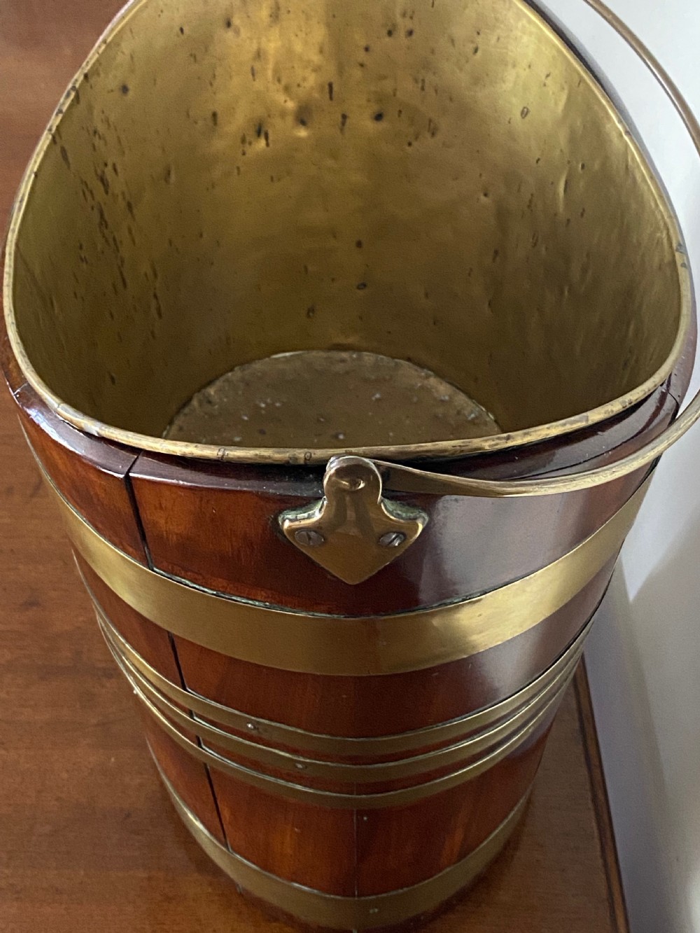 George III Peat Bucket in Mahogany and Brass  View III