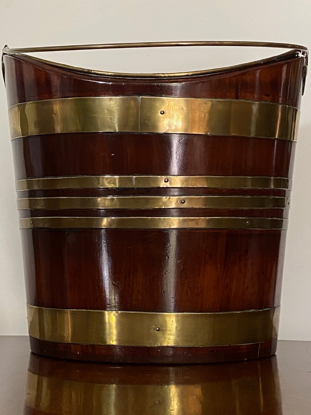George III Peat Bucket in Mahogany and Brass  View II