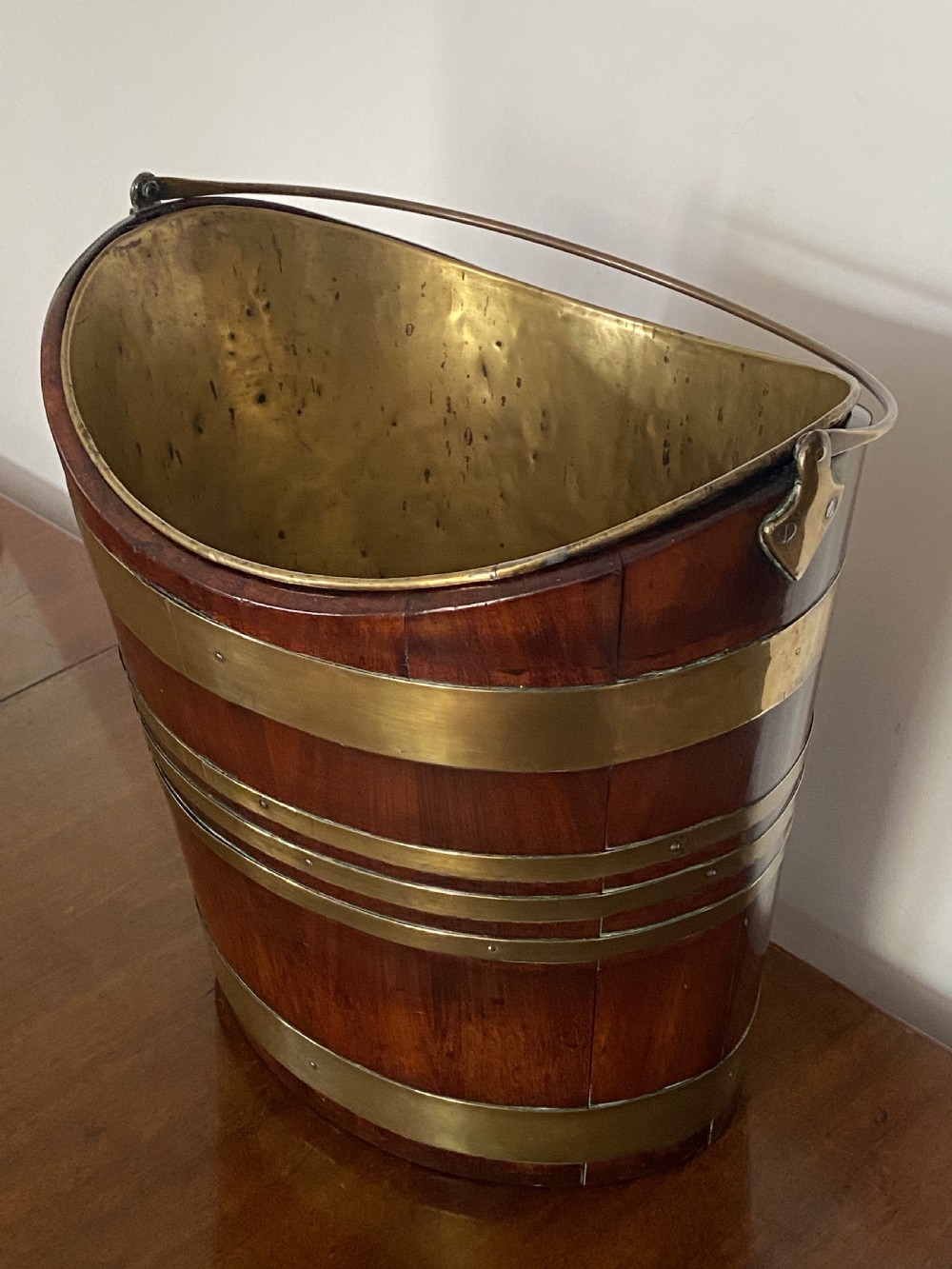 George III Peat Bucket in Mahogany and Brass  View IV