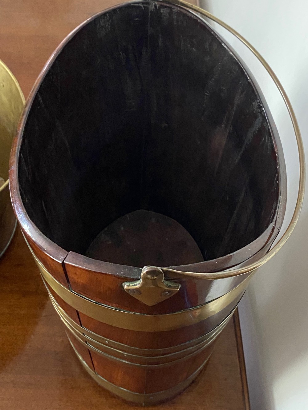 George III Peat Bucket in Mahogany and Brass  View VI