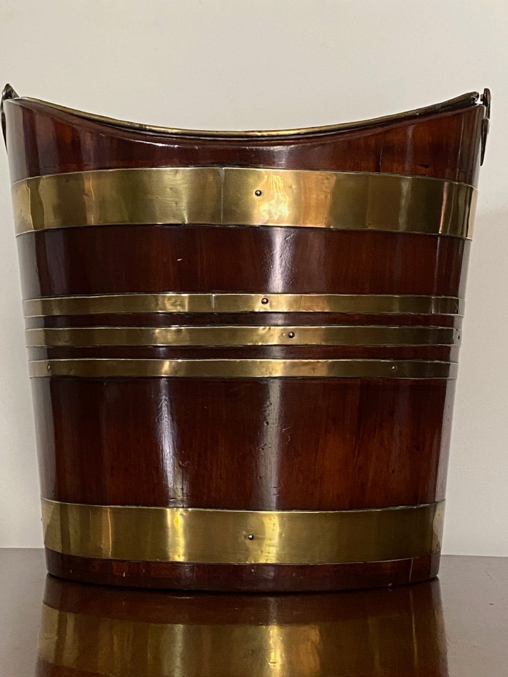 George III Peat Bucket in Mahogany and Brass  View VIII