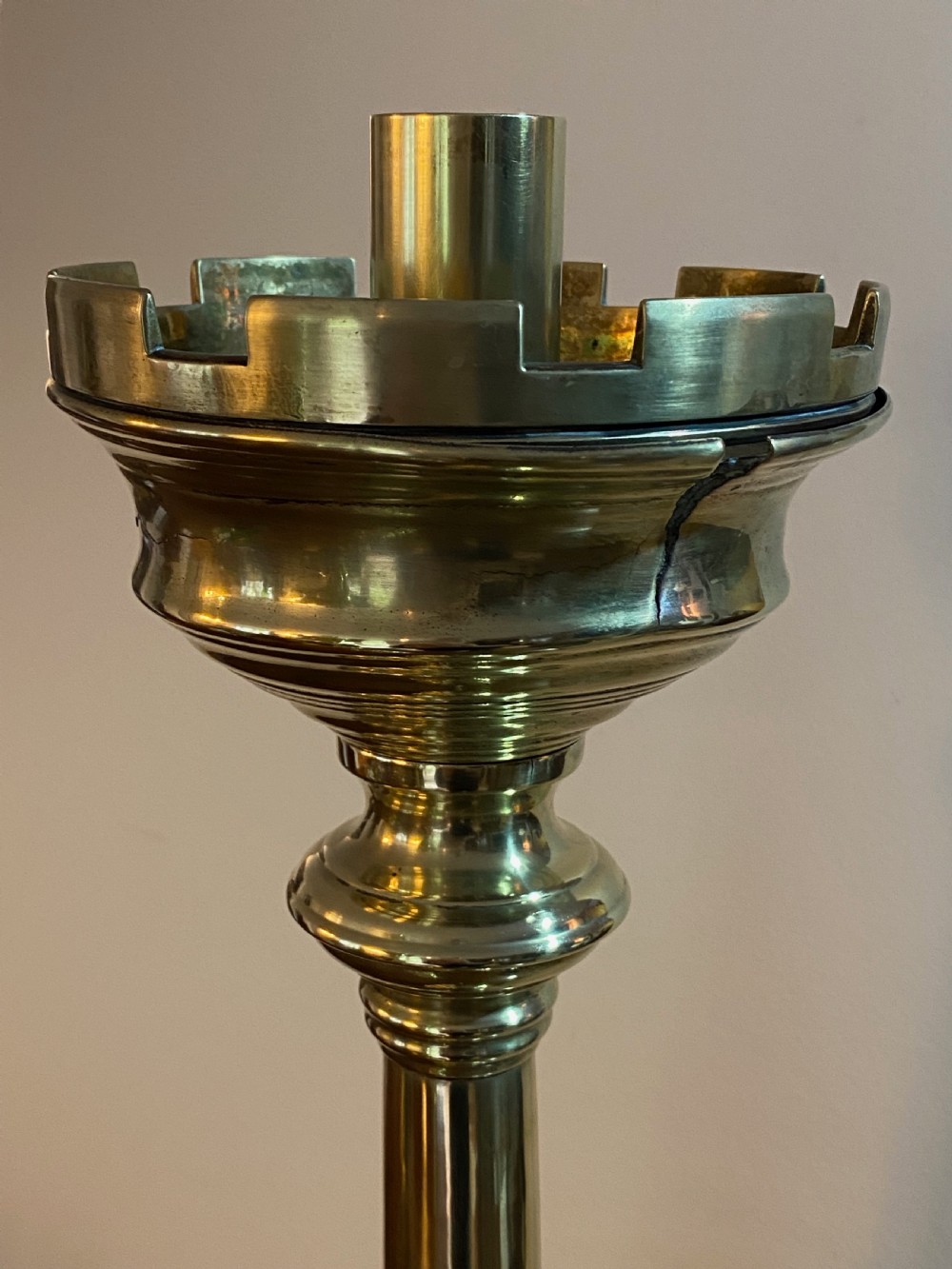 Pair of Brass Church Candlesticks View IV