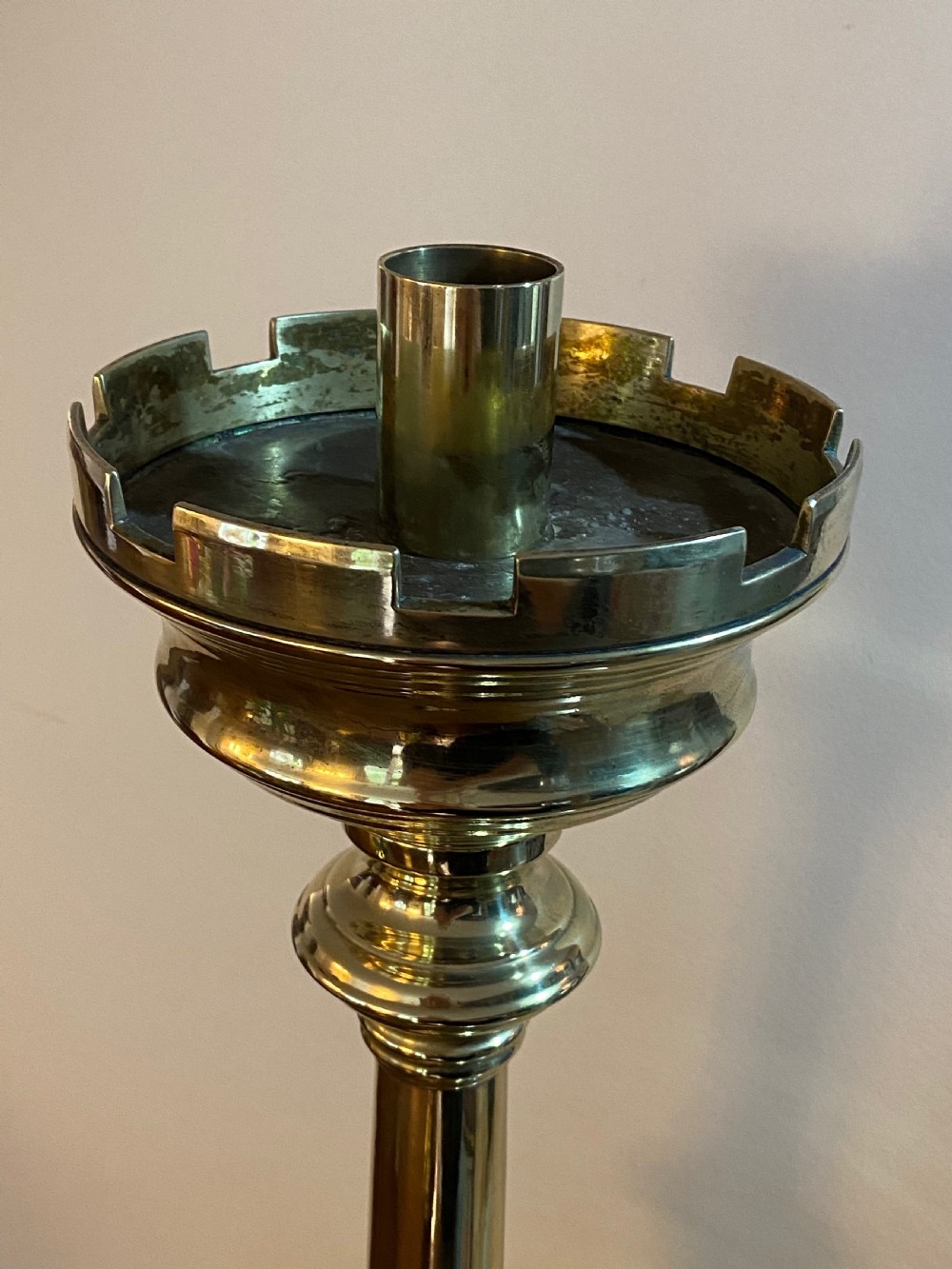 Pair of Brass Church Candlesticks View V