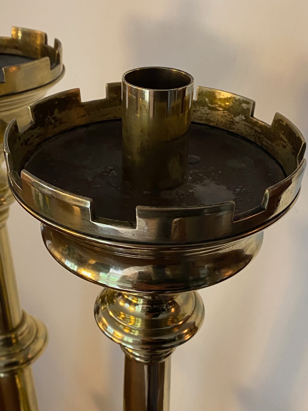 Pair of Brass Church Candlesticks View IX