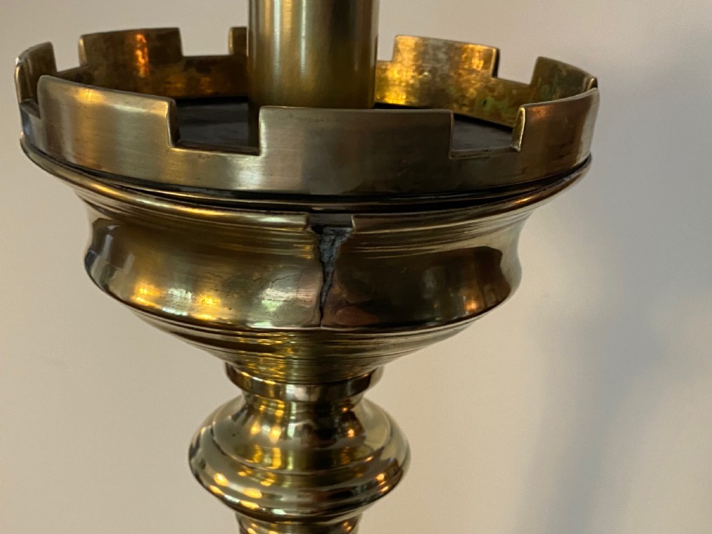 Pair of Brass Church Candlesticks View XI