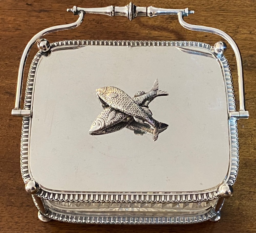 Silver Plated and Cut Glass Sardine Dish View II