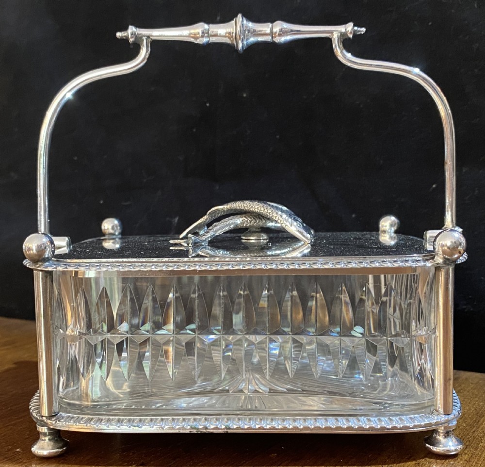 Silver Plated and Cut Glass Sardine Dish View III