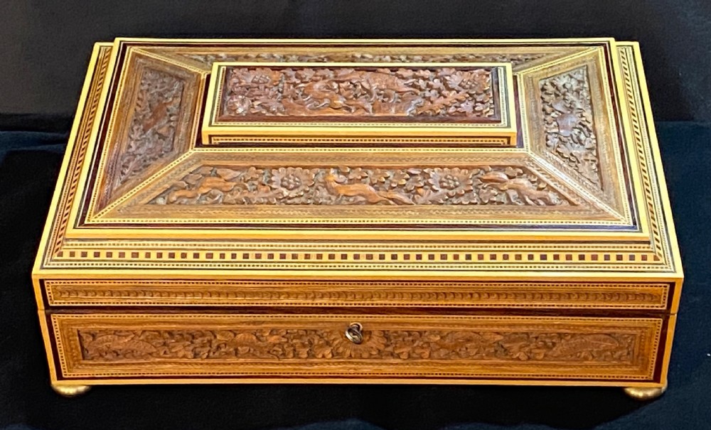 Anglo-Indian Sandalwood and Sadeti Work Box View II