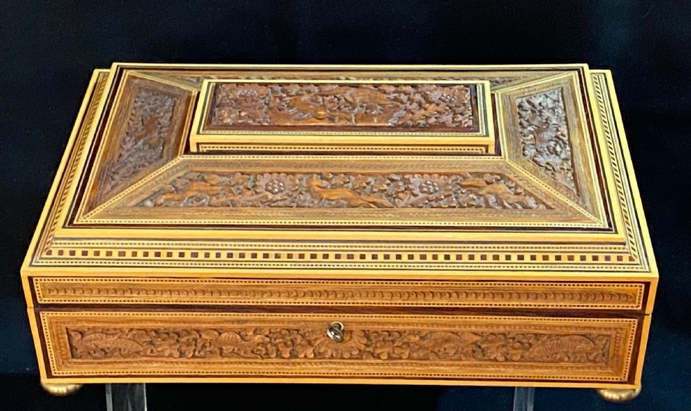 Anglo-Indian Sandalwood and Sadeti Work Box View X