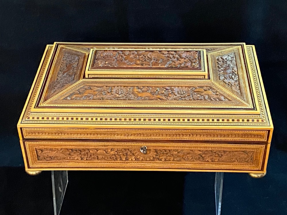 Anglo-Indian Sandalwood and Sadeti Work Box View XI