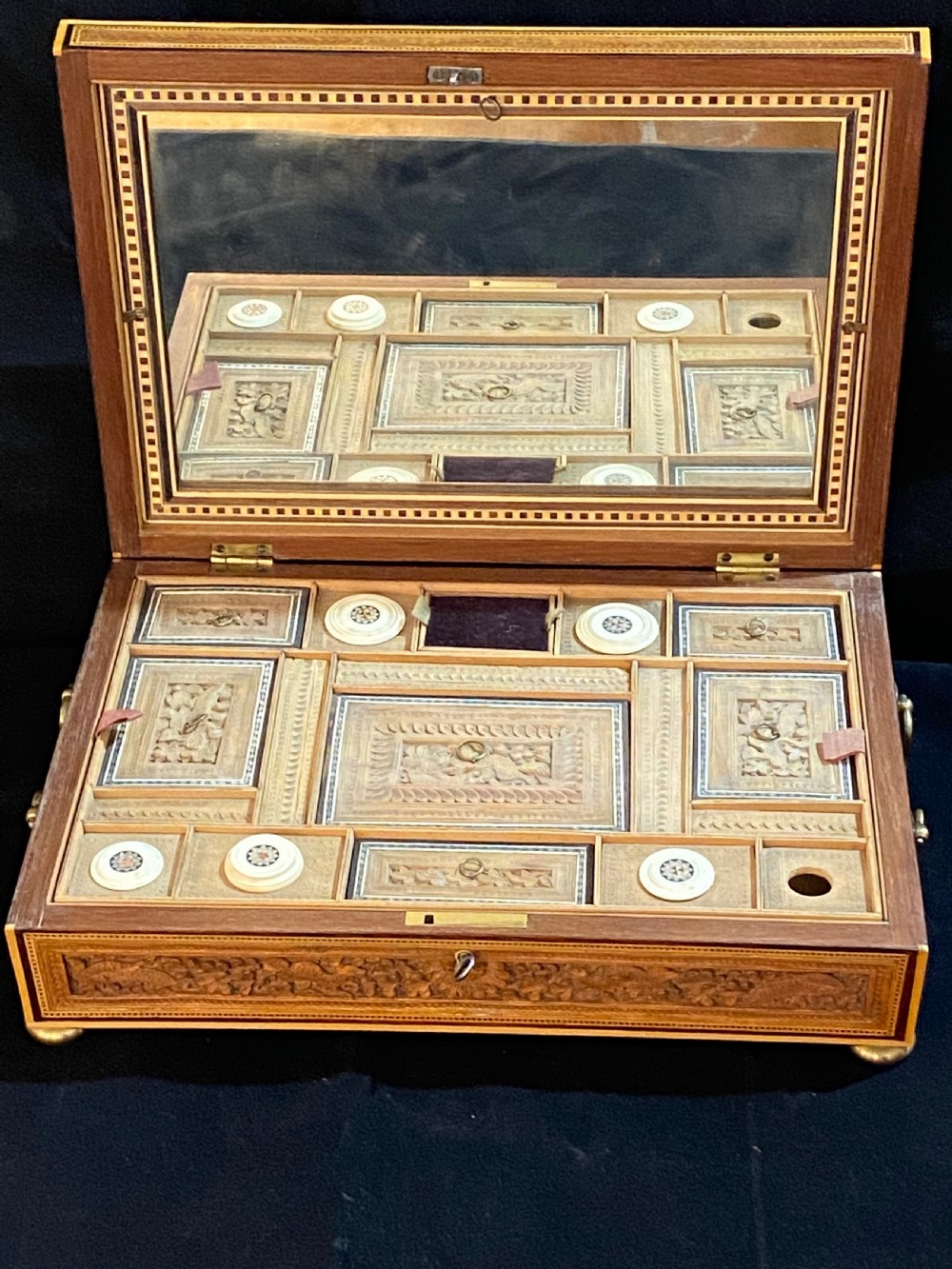 Anglo-Indian Sandalwood and Sadeti Work Box View XII